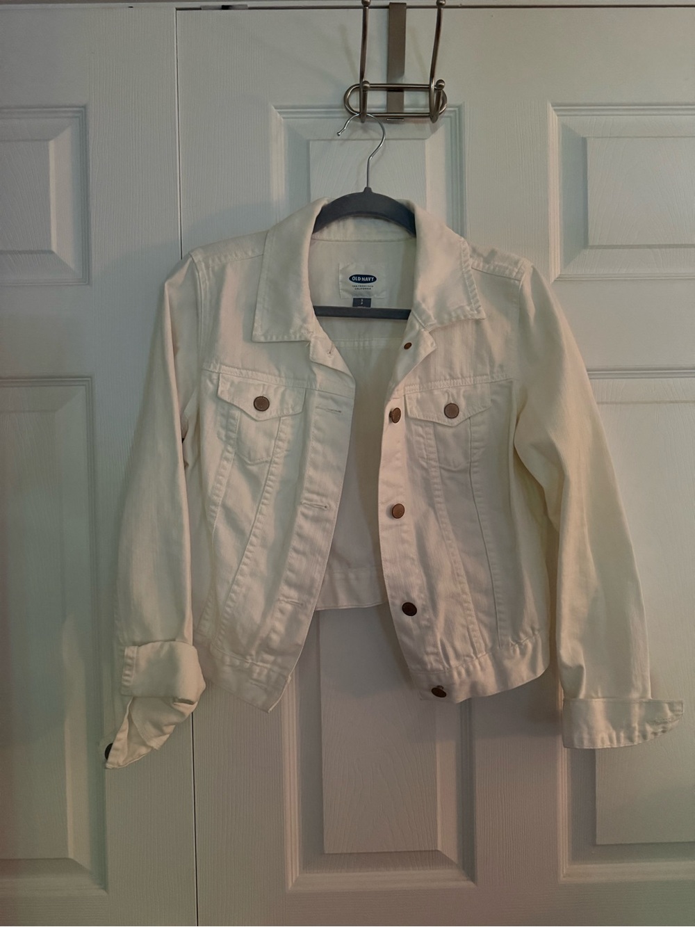 Old Navy Cream White Denim Jacket - Button Front